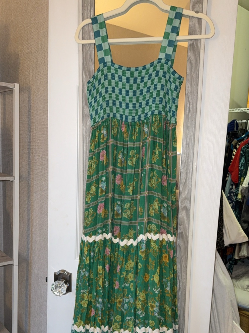 Spell "Flora" Strappy Maxi Dress featuring a vibrant green floral print Size XS - Picture 7 of 10